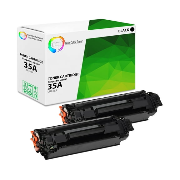 TCT 35A Toner Cartridge 2 Pack - Premium Compatible Replacement for HP 35A CB435A Black