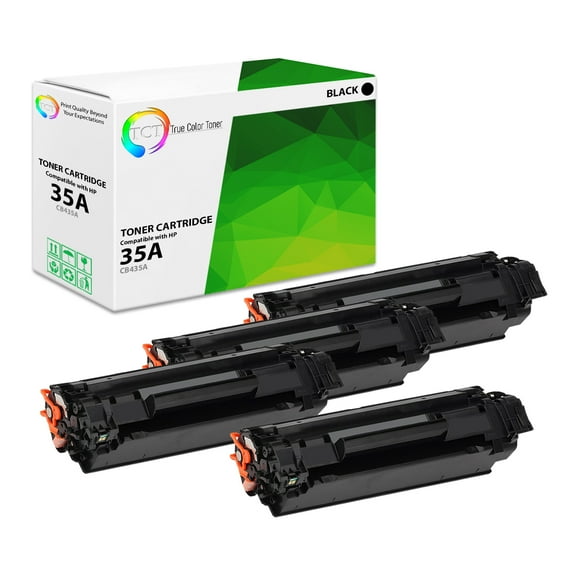 TCT 35A Toner Cartridge 4 Pack - Premium Compatible Replacement for HP 35A CB435A Black