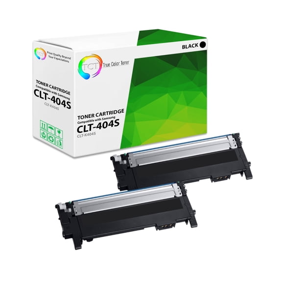 TCT 404S Black Toner Cartridge 2 Pack - Compatible With Samsung CLT-404S CLT-K404S Black
