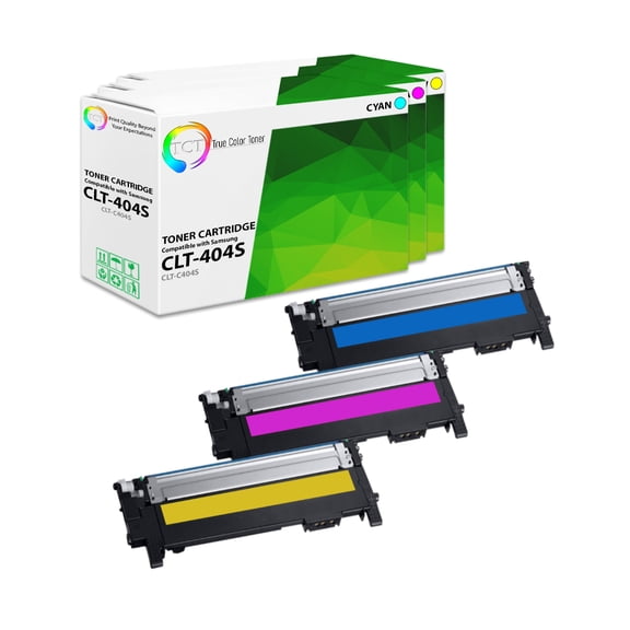 TCT 404S Color Toner Cartridge 3 Pack - Compatible With Samsung CLT-404S CLT-C404S CLT-M404S CLT-Y404S