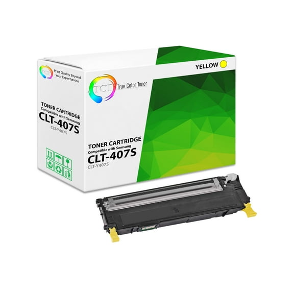 TCT 407S Yellow Toner Cartridge - Premium Compatible Replacement for Samsung CLT-407S CLT-Y407S Yellow
