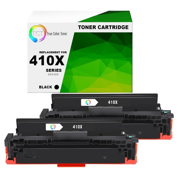 TCT 410X Black Toner Cartridge 2 Pack - Compatible With HP 410X CF410X Black High Yield