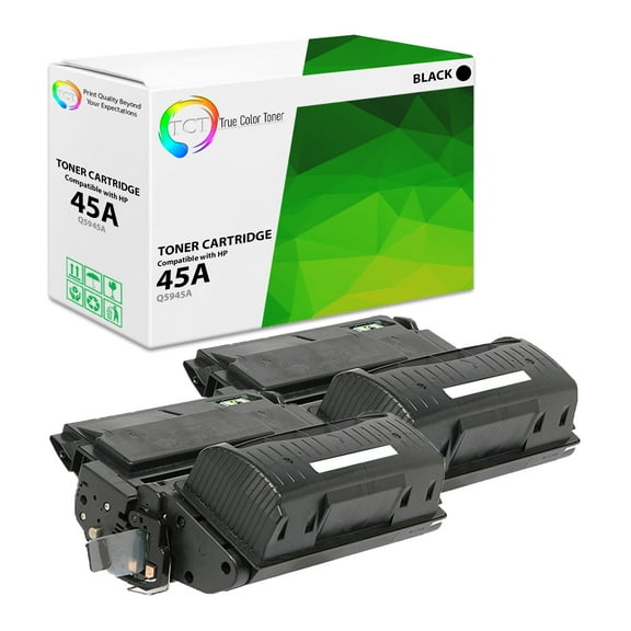TCT 45A Toner Cartridge 2 Pack - Premium Compatible Replacement for HP 45A Q5945A Black