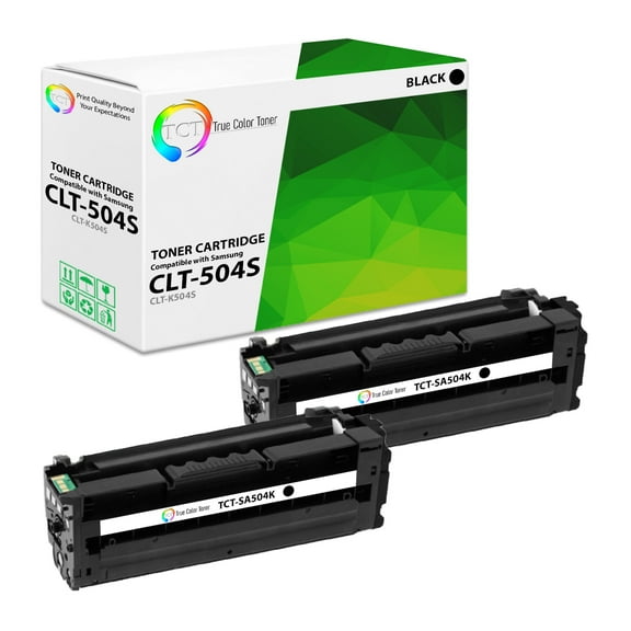 TCT 504S Black Toner Cartridge 2 Pack - Compatible With Samsung CLT-K504S Black