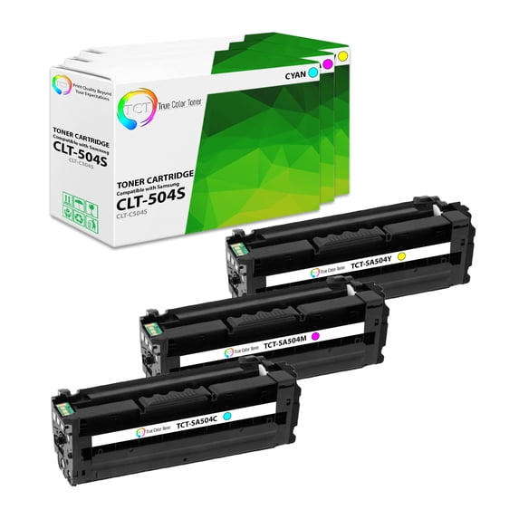 TCT 504S Color Toner Cartridge 3 Pack - Compatible With Samsung CLT-504S