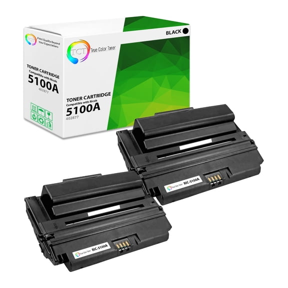 TCT 5100A Toner Cartridge 2 Pack - Compatible With Ricoh Aficio 5100A 402877 Black