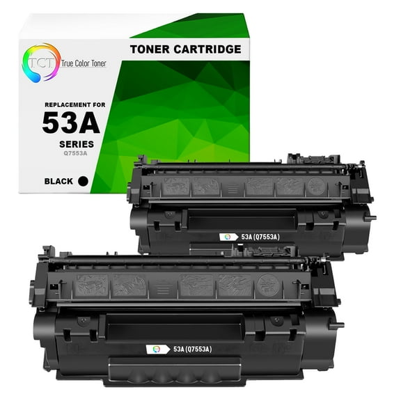 TCT 53A Toner Cartridge 2 Pack - Premium Compatible Replacement for HP 53A Q7553A Black