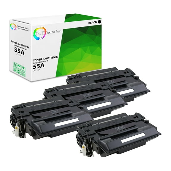 TCT 55A Toner Cartridge 4 Pack - Premium Compatible Replacement for HP 55A CE255A Black
