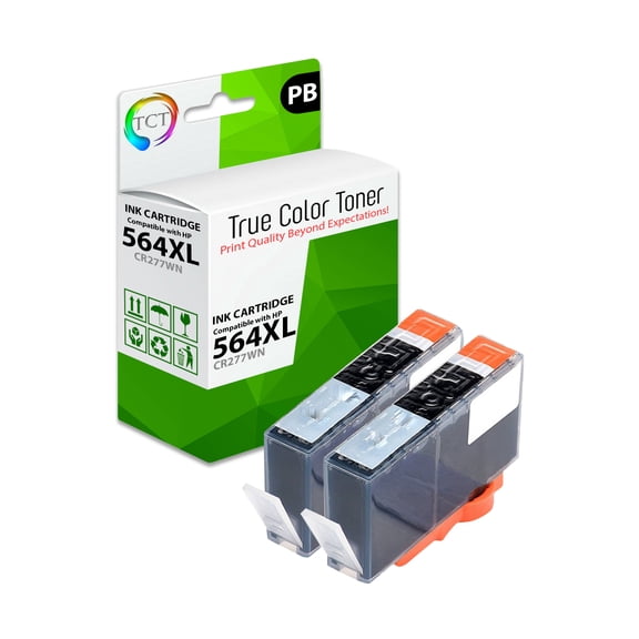 TCT 564XL Photo Black Ink Cartridge 2 Pack - Compatible With HP 564XL 546 XL Photo Black