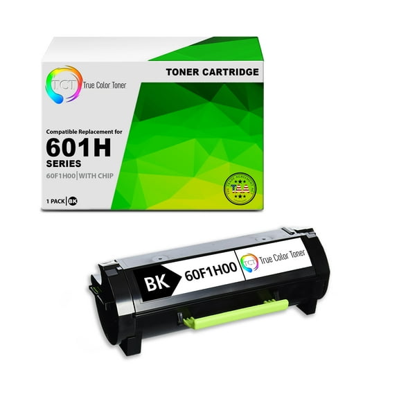 TCT 601H Toner Cartridge TAA Compliant Replacement for Lexmark 601H 60F1H00 High Yield Black