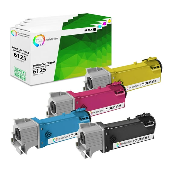 TCT 6125 Toner Cartridge 4 Pack - Premium Compatible Replacement for Phaser 6125 6125N