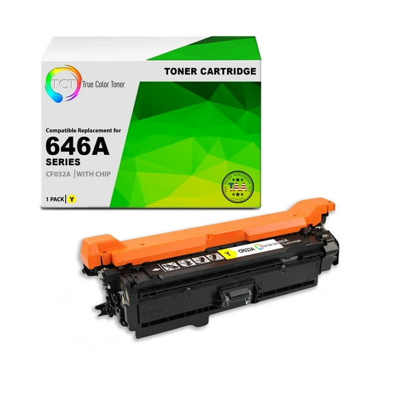 TCT 646A Yellow Toner Cartridge - TAA Compliant Compatible With HP 646A CF032A