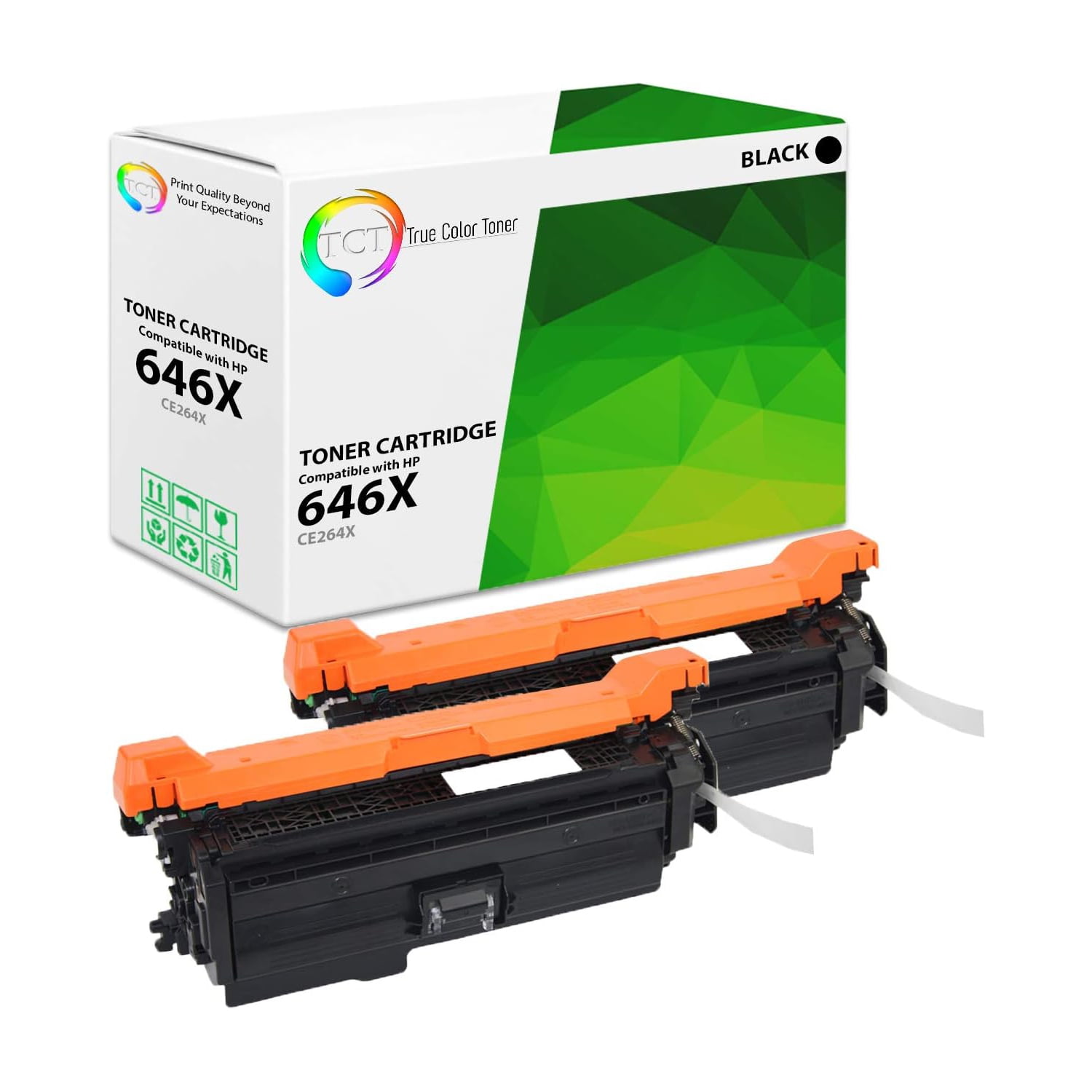 TCT 646X Black Toner Cartridge 2 Pack - Premium Compatible Replacement ...
