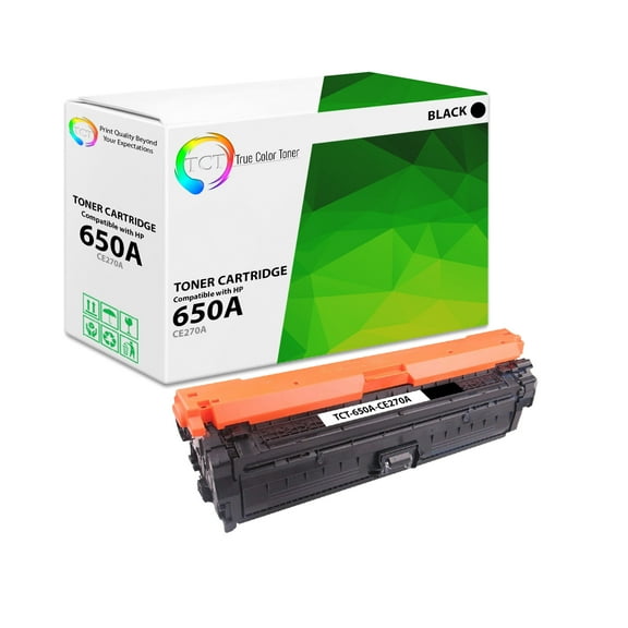 TCT 650A Black Toner Cartridge - Premium Compatible Replacement for HP 650A CE270A