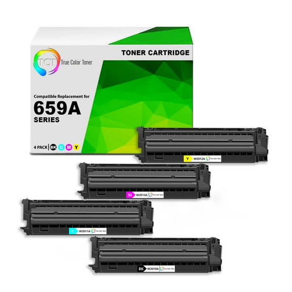 TCT 659A Toner Cartridge 4 Pack - Premium Compatible Replacement for HP 659A W2010A W2011A W2012A W2013A
