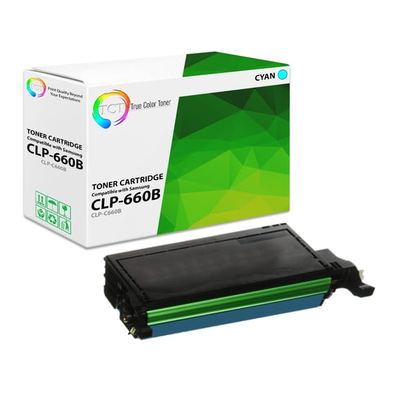 TCT 660B Cyan Toner Cartridge - Compatible With Samsung CLP-660B CLP-C660B Cyan