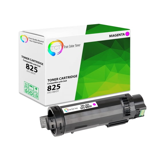 TCT 825 Magenta Toner Cartridge - Compatible With Dell 825M 593-BBOY Magenta