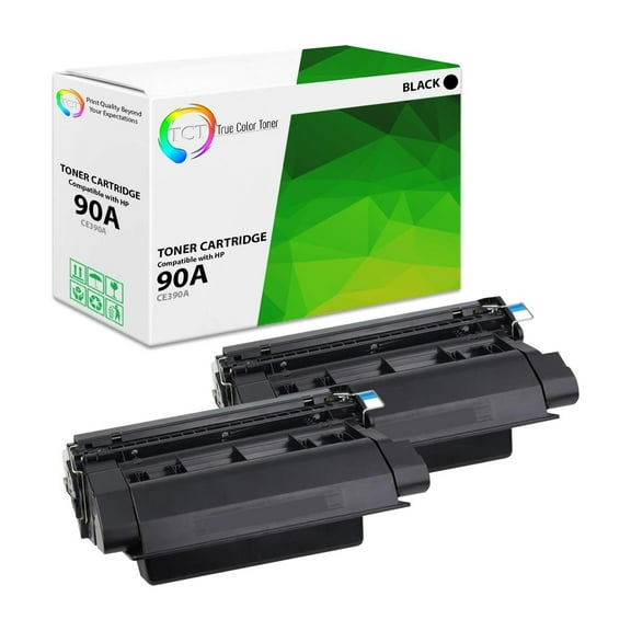 TCT 90A Toner Cartridge 2 Pack - Premium Compatible Replacement for HP 90A CE390A Black
