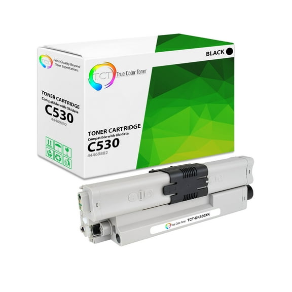 TCT C530 Black Toner Cartridge - Premium Compatible Replacement for Okidata C530K 44469802 Black