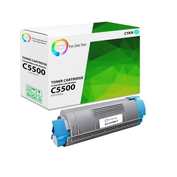 TCT C5500 Cyan Toner Cartridge - Premium Compatible Replacement for Okidata 43324403 Cyan