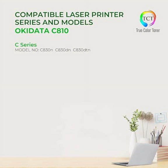 TCT C810 Yellow Toner Cartridge - Premium Compatible Replacement for Okidata C810Y 44059109 Yellow Works with Okidata C14 C830DN C830DTN C830N C810 C830 C810N C810DN Printers (8,00
