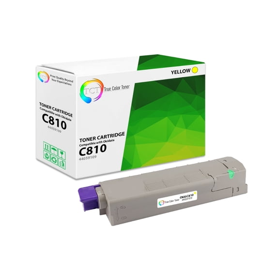 TCT C810 Yellow Toner Cartridge - Compatible With Okidata C810Y 44059109 Yellow