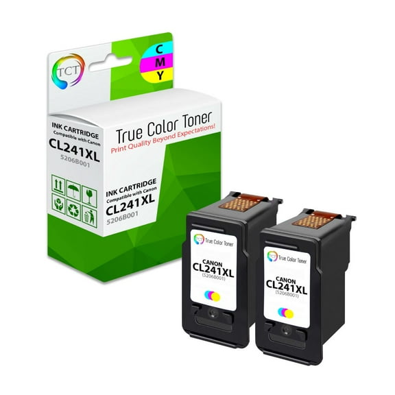 TCT CL241XL Ink Cartridge 2 Pack - Compatible With Canon CL241XL 5208B001 Tri-Color High Yield
