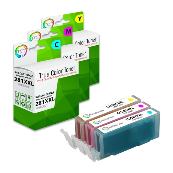 TCT CLI281 Color Ink Cartridge 3 Pack - Premium Compatible Replacement for Canon CLI281XXL Super High Yield