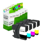 TCT LC61 Ink Cartridge 4 Pack - Compatible With Brother LC-61 LC61BK LC61C LC61M LC61Y