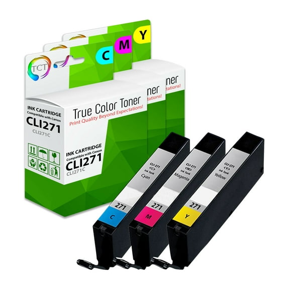 TCT CLI271 Color Ink Cartridge 3 Pack - Premium Compatible Replacement for CLI-271 CLI271