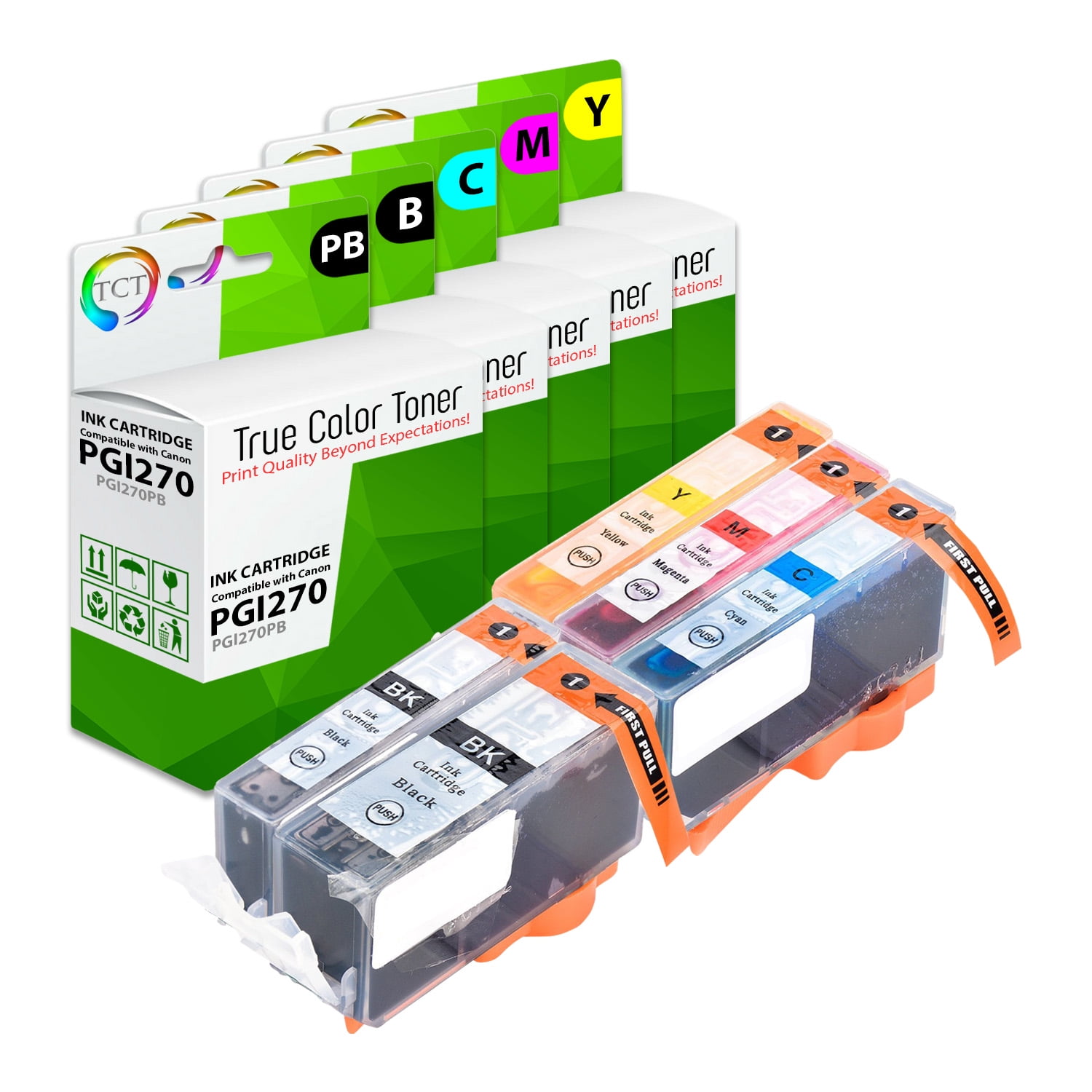Set 6 Cartucce Inchiostro Compatibili PGI-270 CLI-271 Con Chip LED Per Canon TS8000 TS9000