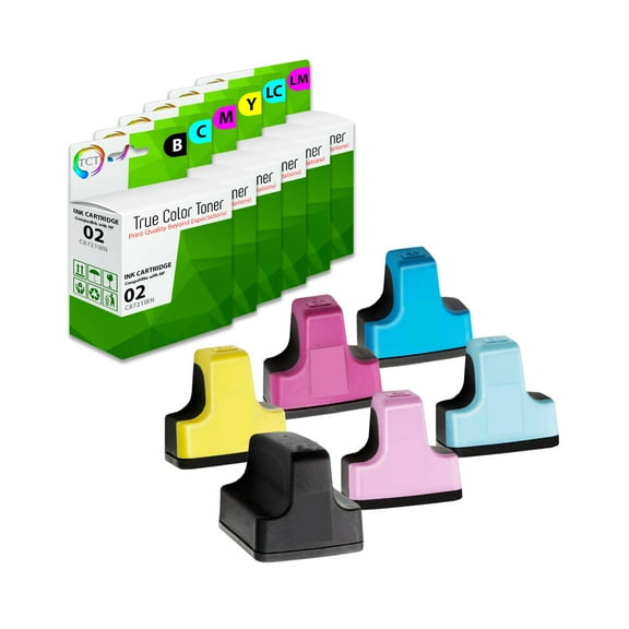 TCT 02 Ink Cartridge 6 Pack - Premium Compatible Replacement for HP 02
