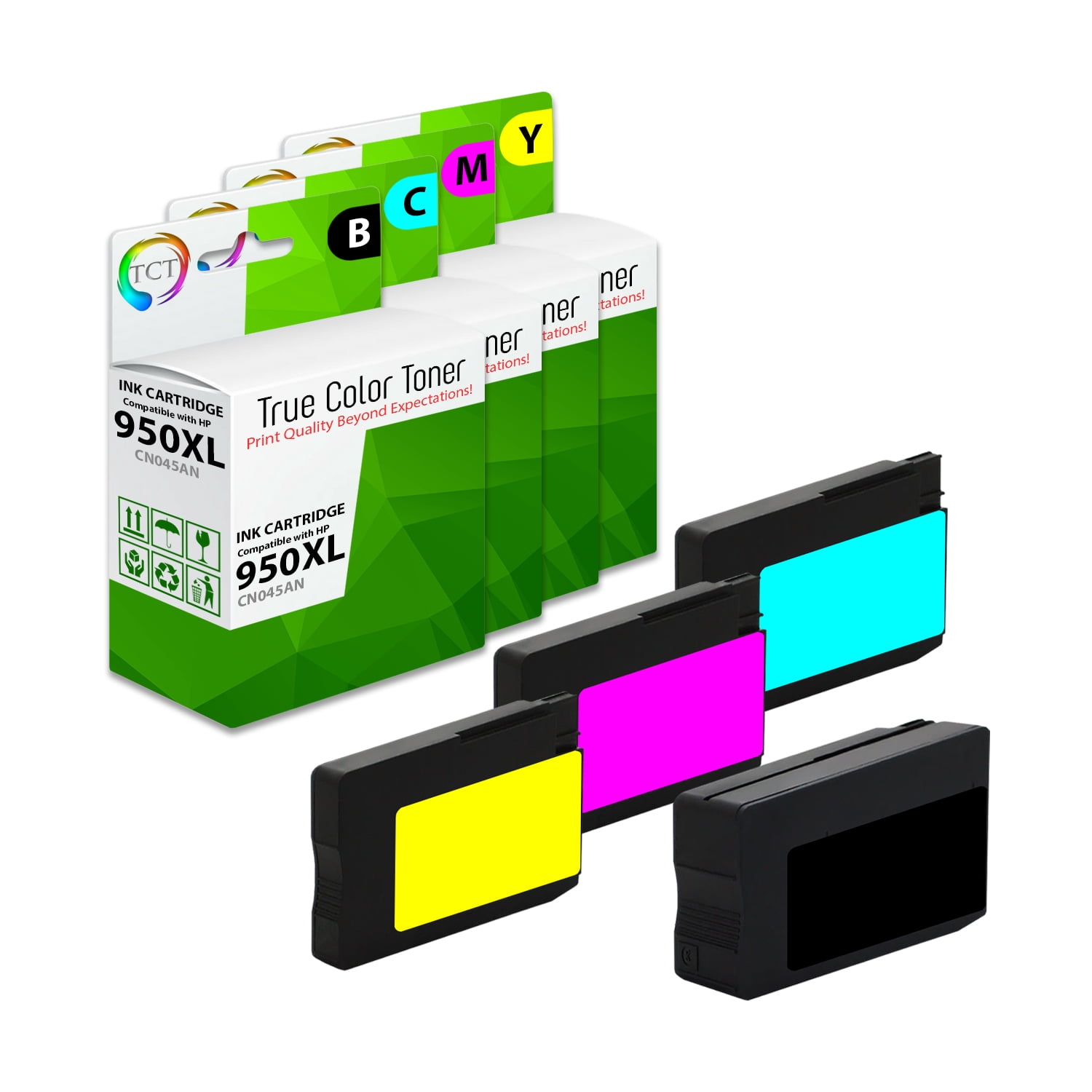 TCT Compatible HP 950XL 951XL Ink Cartridge 4 Pack, Fits OfficeJet Pro ...