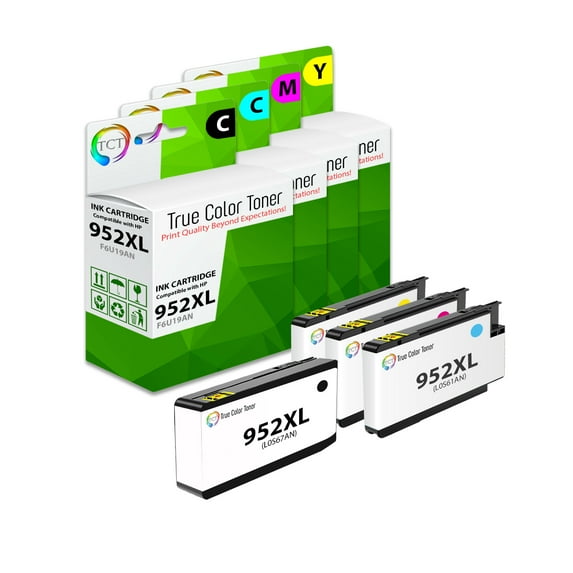 TCT 952XL Ink Cartridge 4 Pack - Premium Compatible Replacement for 952XL F6U19AN L0S61AN L0S64AN L0S67AN