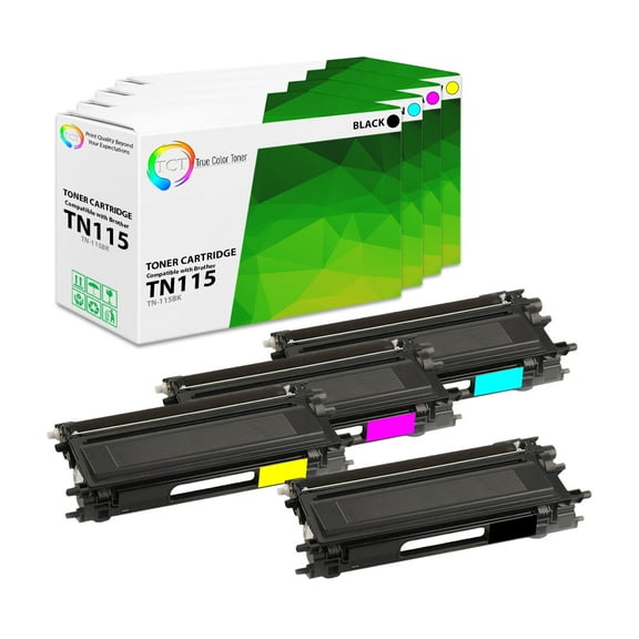 TCT TN115 Toner Cartridge 4 Pack - Premium Compatible Replacement for Brother TN-115 TN115BK TN115C TN115M TN115Y