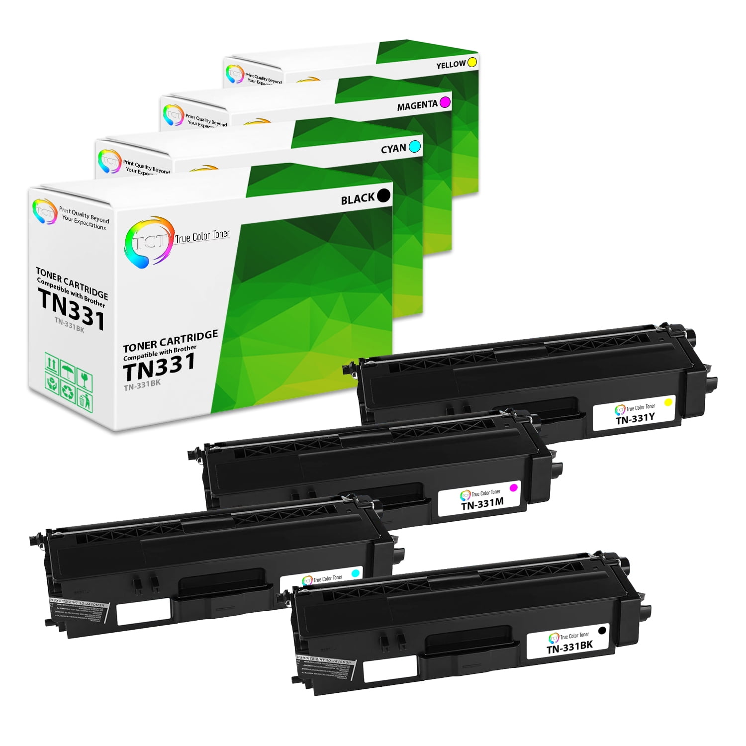 TCT TN331 Toner Cartridge 4 Pack - Premium Compatible Replacement for ...