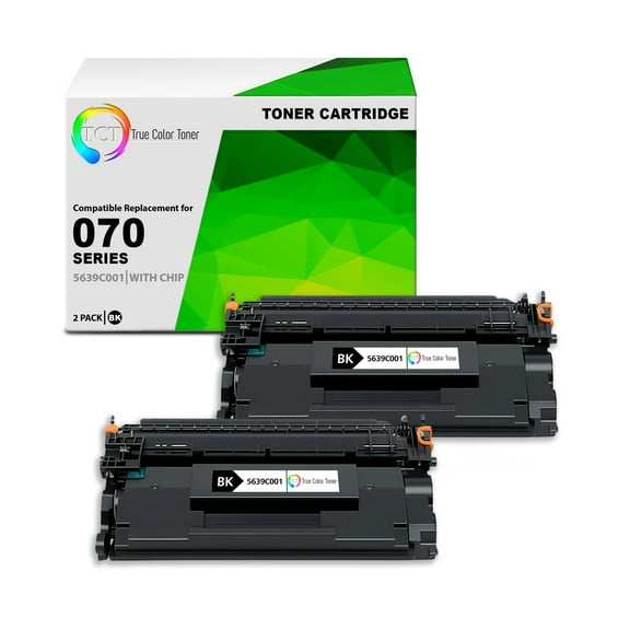 TCT 070 Toner Cartridge 2 Pack - Premium Compatible Replacement for Canon 070 Black