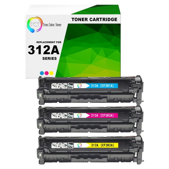 TCT 312A Color Toner Cartridge 3 Pack - Compatible With HP 312A CF381A CF382A CF383A