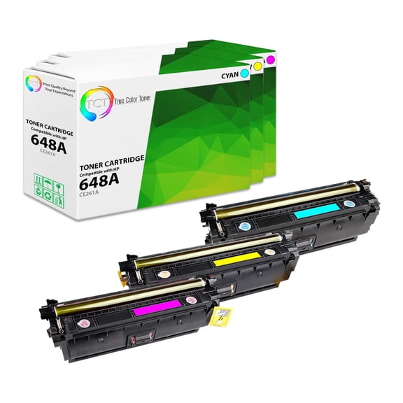 TCT 648A Color Toner Cartridge 3 Pack - Compatible With HP 648A