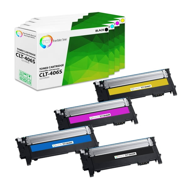 TCT 406S Toner Cartridge 4 Pack - Premium Compatible Replacement for Samsung CLT-406S K406S C406S M406S Y406S