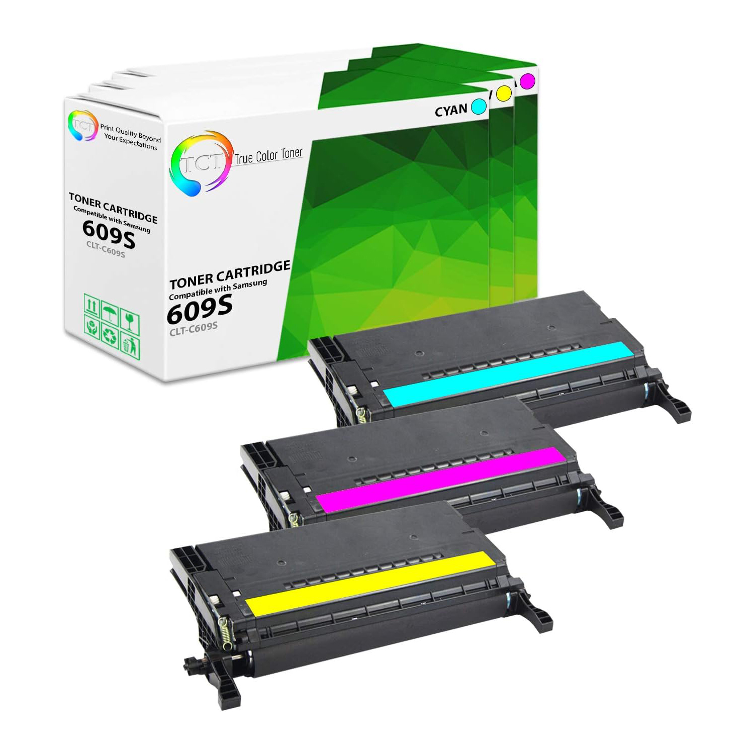TCT 609S Color Toner Cartridge 3 Pack - Premium Compatible Replacement for Samsung CLT-609S