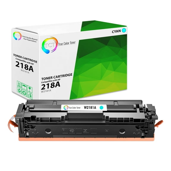 TCT 218A Cyan Toner Cartridge - Premium Compatible Replacement WITH CHIP - not compatible with "-e" suffix printers