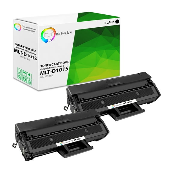 TCT D101S Toner Cartridge 2 Pack - Premium Compatible Replacement for Samsung MLT-D101S Black