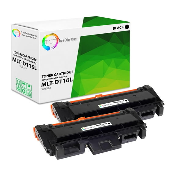 TCT D116L Toner Cartridge 2 Pack - Premium Compatible Replacement for Samsung MLT-D116L Black High Yield