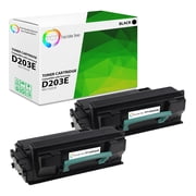 TCT D203E Toner Cartridge 2 Pack - Compatible With Samsung MLT-D203E Black Extra High Yield