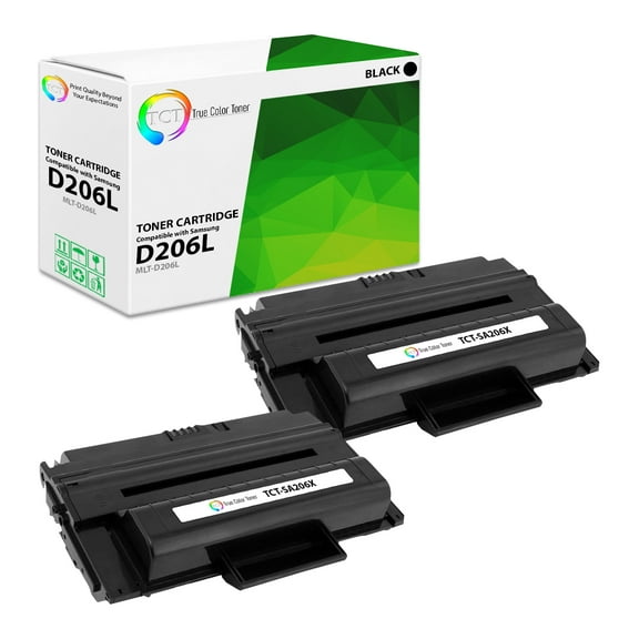 TCT D206L Toner Cartridge 2 Pack - Premium Compatible Replacement for Samsung MLT-D206L Black High Yield