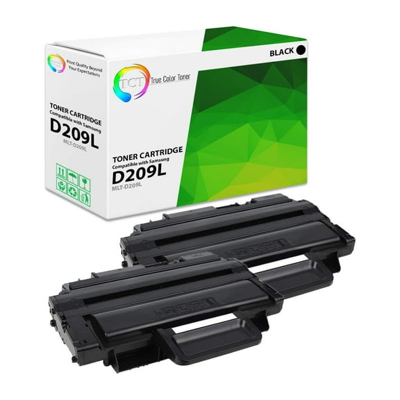 TCT D209L Toner Cartridge 2 Pack - Compatible With Samsung MLT-D209L Black High Yield