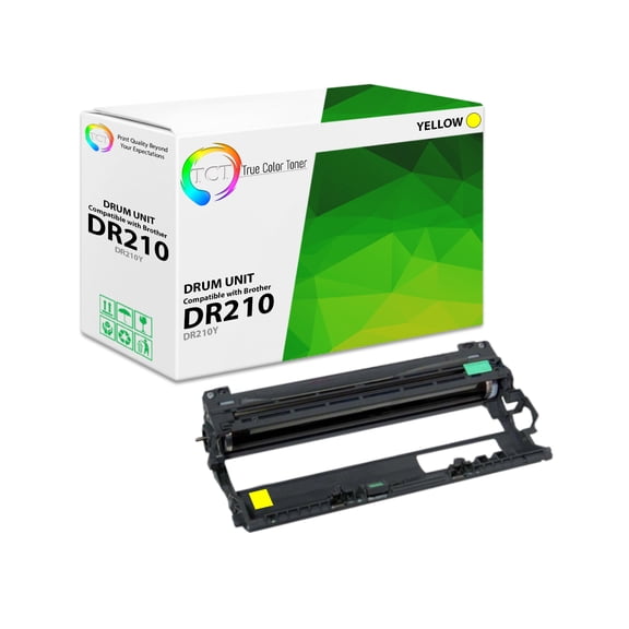 TCT DR210 Yellow Drum Unit - Premium Compatible Replacement for Brother DR210Y DR-210 Yellow