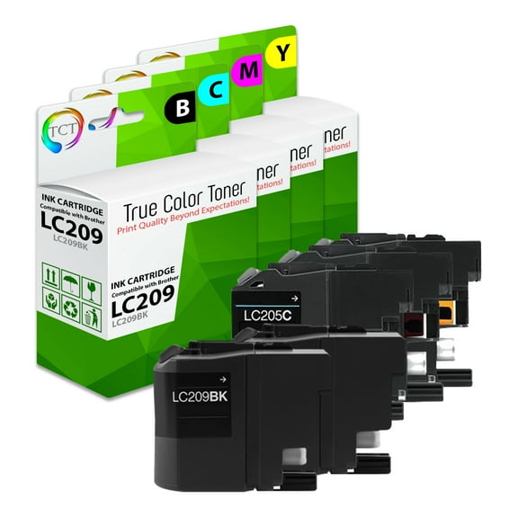 TCT LC209 LC205 Ink Cartridge 5 Pack - Premium Compatible Replacement for Brother LC209 LC205 LC209BK LC205C LC205M LC205Y High Yield