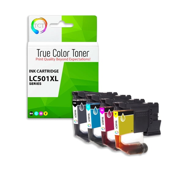 TCT LC501XL Ink Cartridge 4-Pack High Yield – Compatible With Brother MFC-J1260DW J1360DW J1410DW Printers